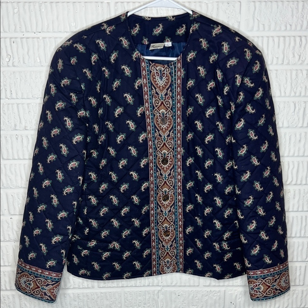 Vintage Vera Bradley Navy Paisley Patterned Women's Jacket